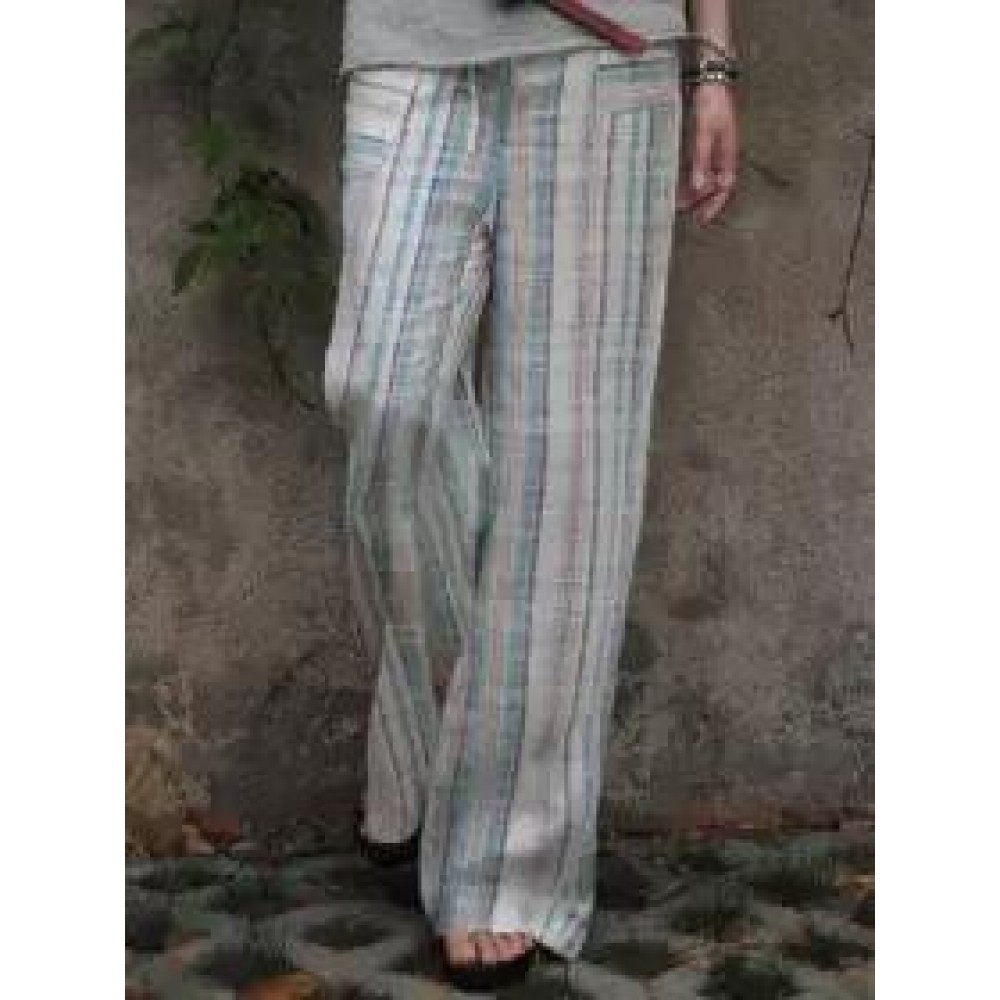 Elastic Waist Striped Printed Casual Loose Pants Elastic Waist Striped Printed Casual Loose Pants