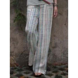 Elastic Waist Striped Printed Casual Loose Pants