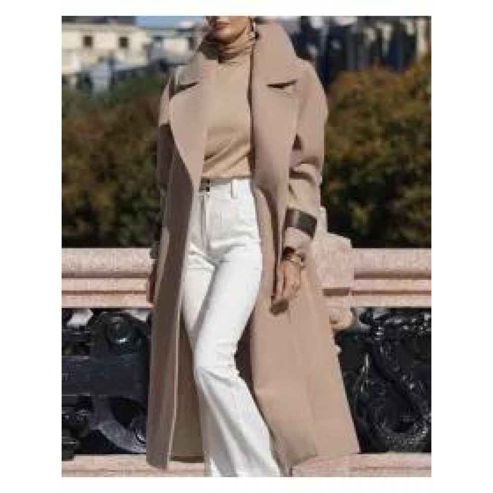 Lapel Fashion Loose Shoulder Woolen Coat