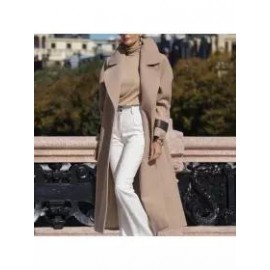 Lapel Fashion Loose Shoulder Woolen Coat