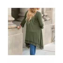 Lace Patchwork Mid Length Loose Sunscreen Cardigan