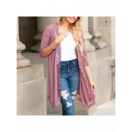 Lace Patchwork Mid Length Loose Sunscreen Cardigan