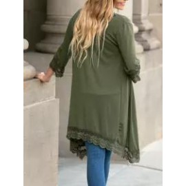 Lace Patchwork Mid Length Loose Sunscreen Cardigan