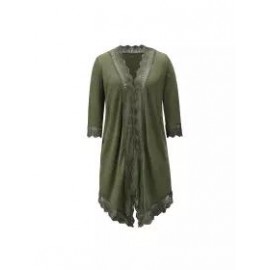 Lace Patchwork Mid Length Loose Sunscreen Cardigan