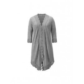 Lace Patchwork Mid Length Loose Sunscreen Cardigan