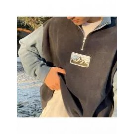 Oversized Unisex Contrast Polos Sweatshirt