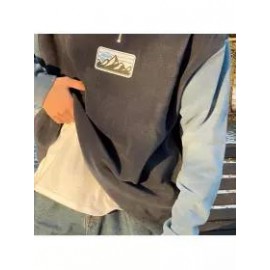 Oversized Unisex Contrast Polos Sweatshirt