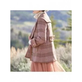 Fashion Lapel Loose Checked Wool Coat