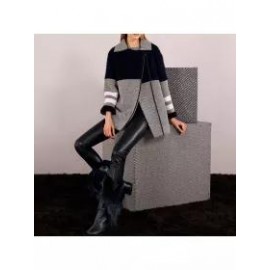 Fashion All-match Print Woolen Coat