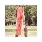 Solid Color Irregular Loose Mid-length Cardigan