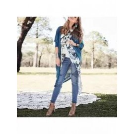 Solid Color Irregular Loose Mid-length Cardigan