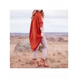 Solid Color Irregular Loose Mid-length Cardigan