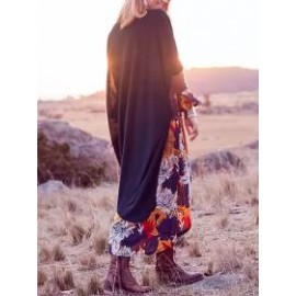 Solid Color Irregular Loose Mid-length Cardigan