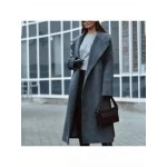 Elegant Women's Lapel Fashion Woolen Coat Coat