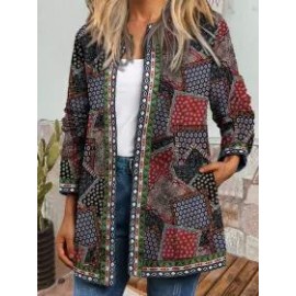 Women's Daily RegularCasual Long Sleeve Color Block Cardigan