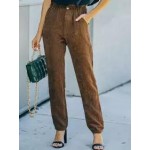 Ladies Fashion Solid Color Casual Pants
