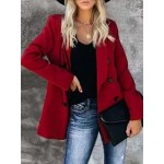 Casual Button Lapel Solid Blazer