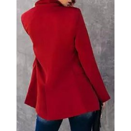 Casual Button Lapel Solid Blazer