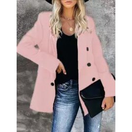 Casual Button Lapel Solid Blazer