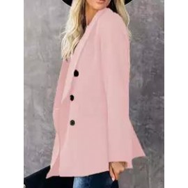 Casual Button Lapel Solid Blazer