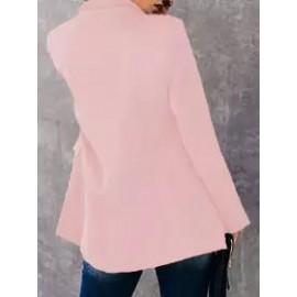Casual Button Lapel Solid Blazer