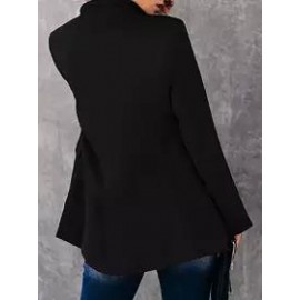 Casual Button Lapel Solid Blazer