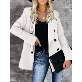 Casual Button Lapel Solid Blazer