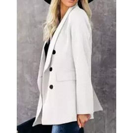 Casual Button Lapel Solid Blazer