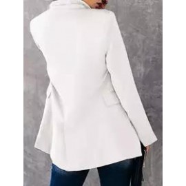 Casual Button Lapel Solid Blazer