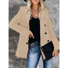 Casual Button Lapel Solid Blazer