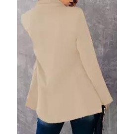 Casual Button Lapel Solid Blazer