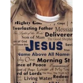 Casual Letter Print Crew Neck Long Sleeves Sweatshirt