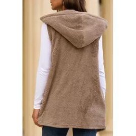 Casual Solid Color Hooded Vest
