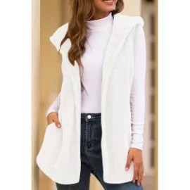 Casual Solid Color Hooded Vest