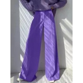 Casual Fashion Solid Color Wide Leg Pants