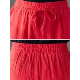 Casual Loose Solid Color Elastic Waist Pants