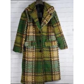 Colorful Plaid Print Coat Women