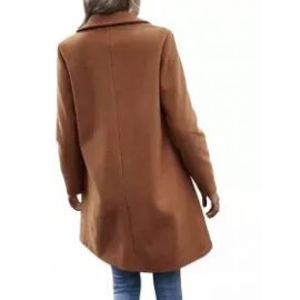 Casual Loose Solid Color Cardigan Woolen Coat