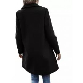 Casual Loose Solid Color Cardigan Woolen Coat