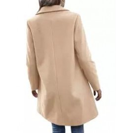Casual Loose Solid Color Cardigan Woolen Coat