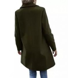 Casual Loose Solid Color Cardigan Woolen Coat