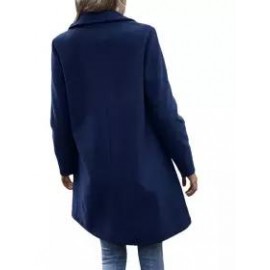 Casual Loose Solid Color Cardigan Woolen Coat