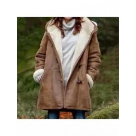 Fold-Over Collar Plush Outerwear