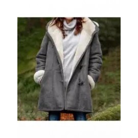 Fold-Over Collar Plush Outerwear