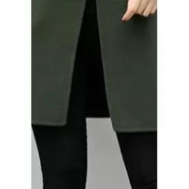 Lapel Double Breasted Plain Long Sleeve Coats