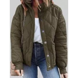 Solid Color Cotton Thermal Coat