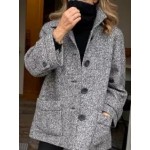 Single-breasted Double-pocket Loose Woolen Coat