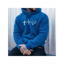 Cross Embroidered Lamb Velvet Hooded Sweatshirt
