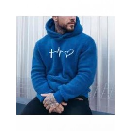Cross Embroidered Lamb Velvet Hooded Sweatshirt