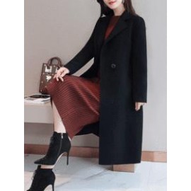 Long Section Autumn And Winter Korean Fashion New Woolen Coat Female